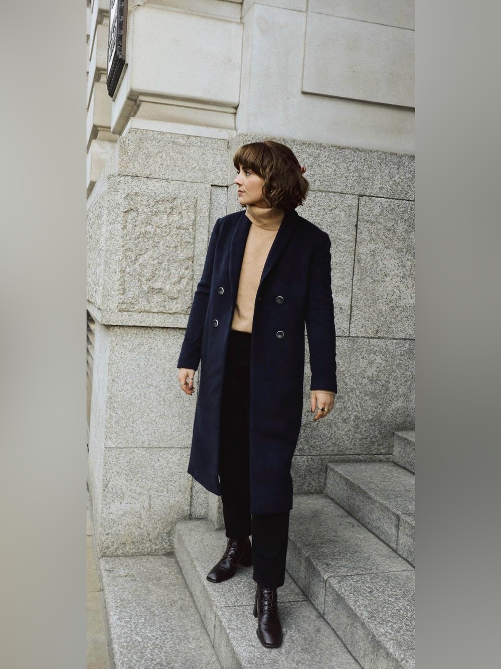 Anthropologie Collared Shaw Jacket in Navy